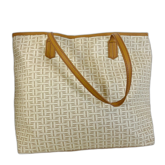 Tommy Hilfiger Monogram Tan Tote Bag Purse - Picture 8 of 8